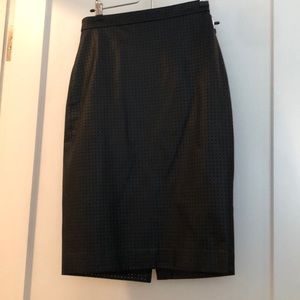 Faux leather perforated skirt